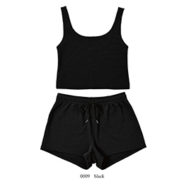 [ MAKA-HOU ] �G�R�f�ރ^���N�g�b�v�V���[�g�p���c�Z�b�g�A�b�v / Tank top & Short pants ECO set 0009 black ( �u���b�N )