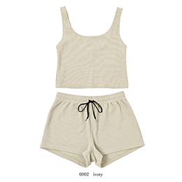 [ MAKA-HOU ] �G�R�f�ރ^���N�g�b�v�V���[�g�p���c�Z�b�g�A�b�v / Tank top & Short pants ECO set 0002 ivory ( �A�C�{���[ )