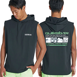 [ QuikSilver ] QS UNION SLY �t�[�h�t���^���N�g�b�v �ڐG�⊴ ���� UPF50+ �X�g���b�` QLY262017