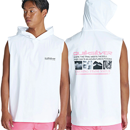 [ QuikSilver ] QS UNION SLY �t�[�h�t���^���N�g�b�v �ڐG�⊴ ���� UPF50+ �X�g���b�` QLY262017