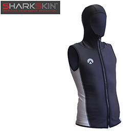[ SHARKSKIN ] V[NXL t[hxXg tWbv Chillproof Sleeveless Vest With Hood Fullzip Y